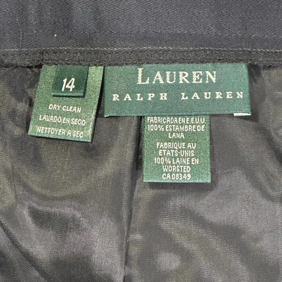 Lauren Ralph Lauren Womens Wool Pants Navy Pinstripe Corpcore Office Wear - Picture 3 of 11